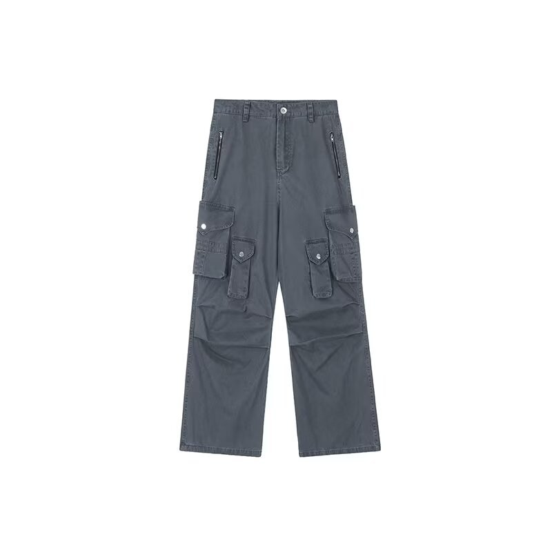 Men's Clothing Washed casual pants regular street washed distressed overalls pocket straight heavy duty casual wide leg pants _ipsvogv.com
