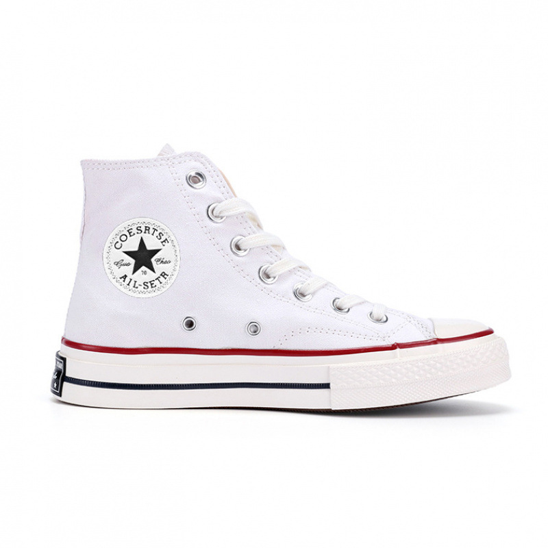 Meiji Conway de los años 1970 zapatos de lona de pareja alta mujer estrella clásica baja zapatos deportivos casuales skate hombre image 17