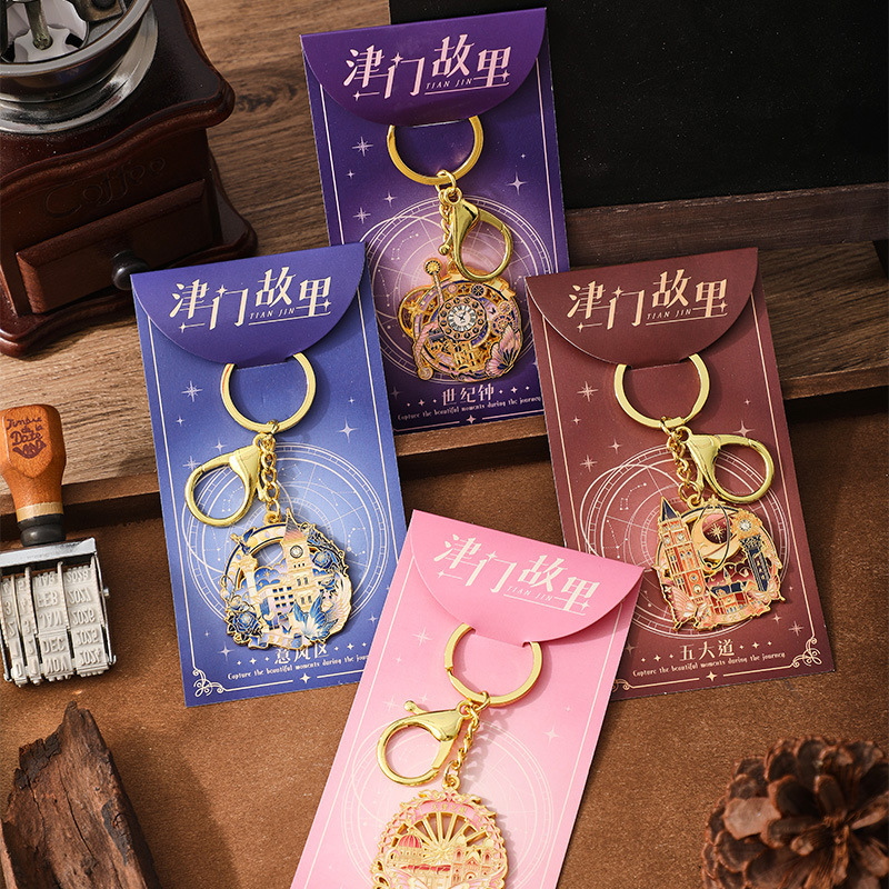 Tianjin Memory Keychain Backpack Pendant Key Chain National Trend Souvenir Cultural Tourism Creative Product Gift Wholesale