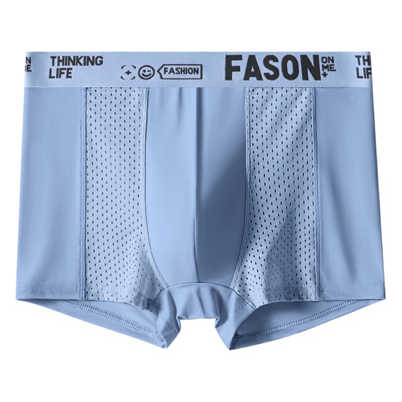 Ropa interior de seda de hielo para niños, calzoncillos bóxer antibacterianos finos de verano, calzoncillos bóxer transpirables para hombres, pantalones cortos de secado rápido
