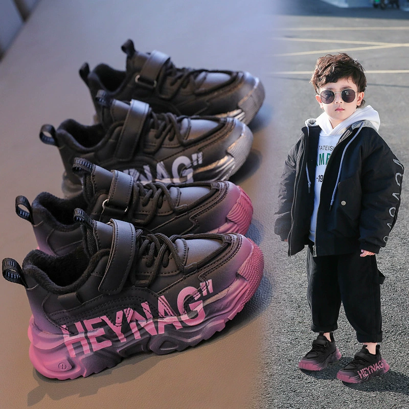 Женская бархатная спортивная обувь осень-зима 2024 новая взрывная модель для детей среднего и старшего возраста