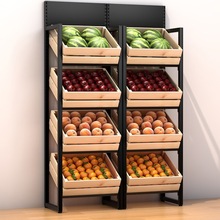 超市木质水果架红酒展示架实木果蔬架水果店水果货架水果置物架