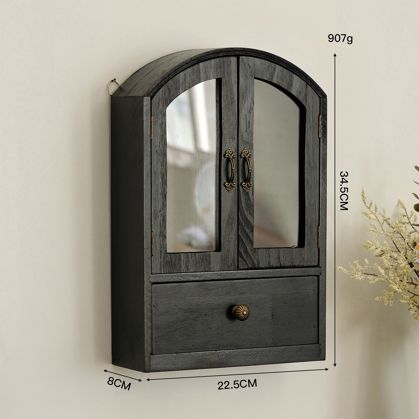 Type A: black dome, two doors and one drawer