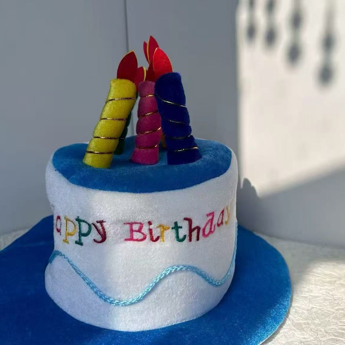 Sombrero de Pastel de Cumpleaños para Adultos de Tela para Fiesta