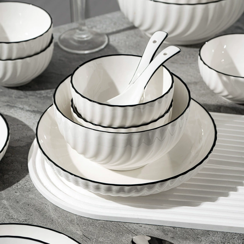 Ceramic tableware set, Japanese style, multiple-piece dinnerware sets (8–63 pcs) with gift box options