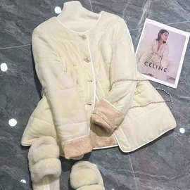 白色丝绒棉衣棉服女2025年新款冬季超好看新中式国风保暖夹棉外套