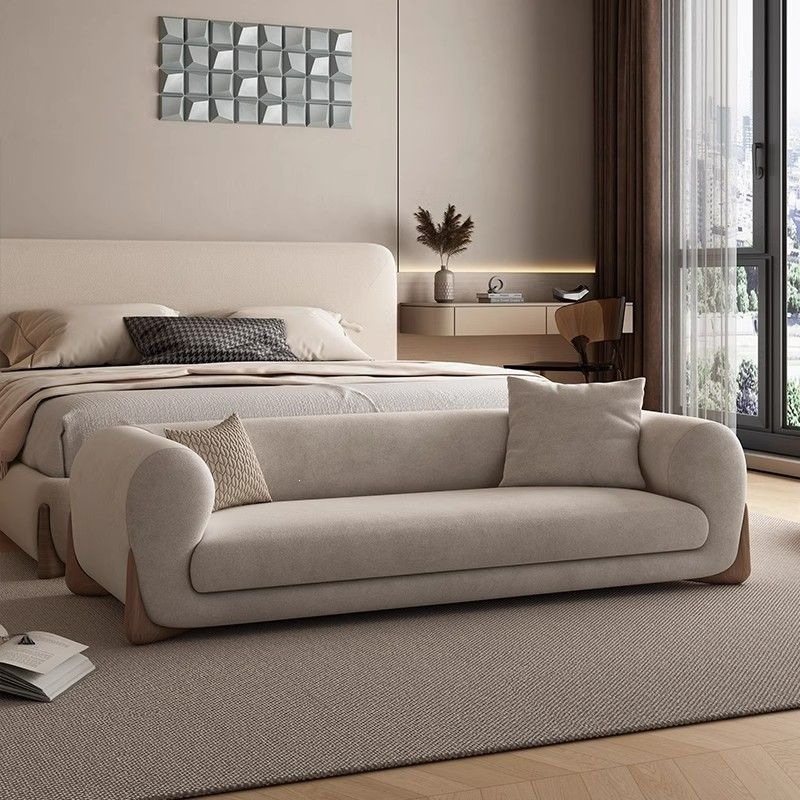Italian-style light luxury velvet sofa bench, bedroom end-of-bed bench, living room footstool, shoe-changing stool for clothing store and dressing room