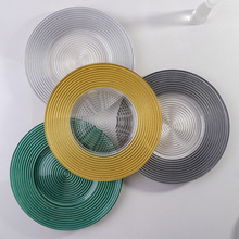 欧式金边螺纹玻璃盘创意牛排水果甜品平盘西餐垫盘样板间酒店装饰