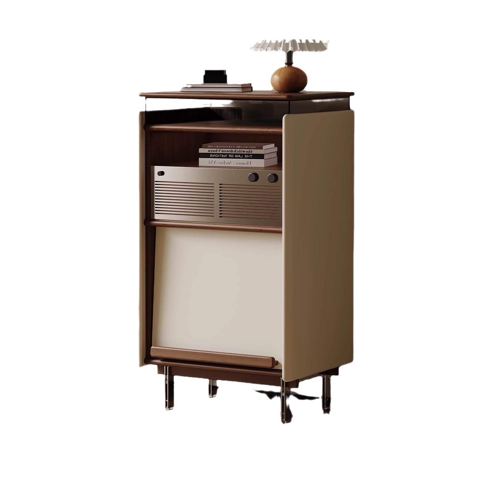 Armario de madera maciza de estilo medio, madera de cerezo, pequeño apartamento, sala de estar, armario de registro de almacenamiento, armario lateral de sofá Bauhaus retro