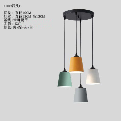 4 cabezas-estilo C/luz cálida