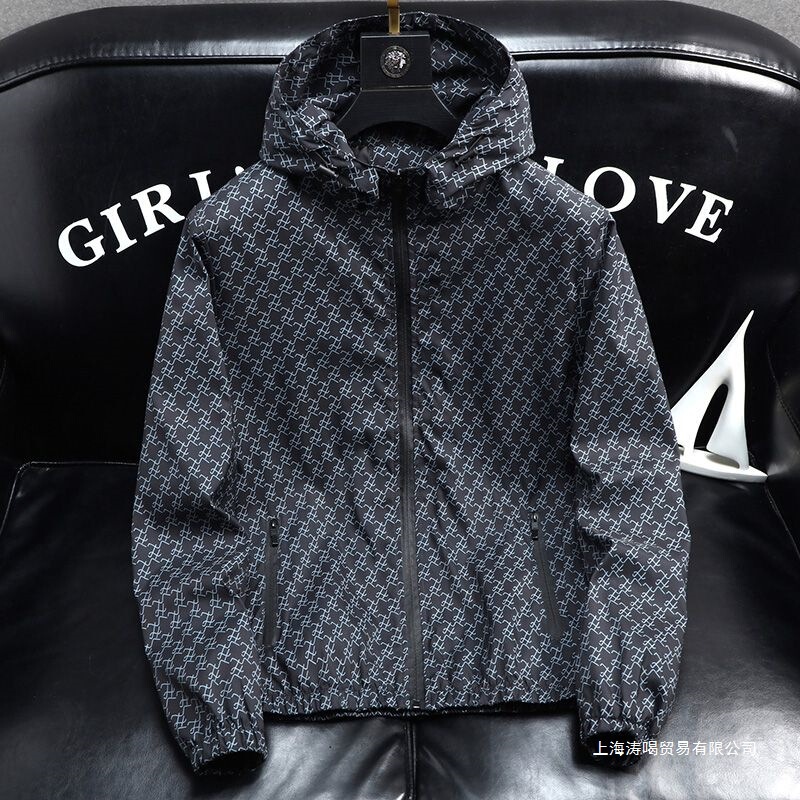 New Style Men's Trendy Jacket, Casual Hooded Spring and Autumn Korean Fashion Top, Stylish Printed Coat New Style Men's Trendy Jacket, Casual Hooded Spring and Autumn Korean Fashion Top, Stylish Printed Coat