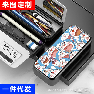 Doraemon Doraemon Doraemon Primary and Secondary School Students Multifunctional Calculator with Mirror Stationery Box Spot Wholesale Pencil Case