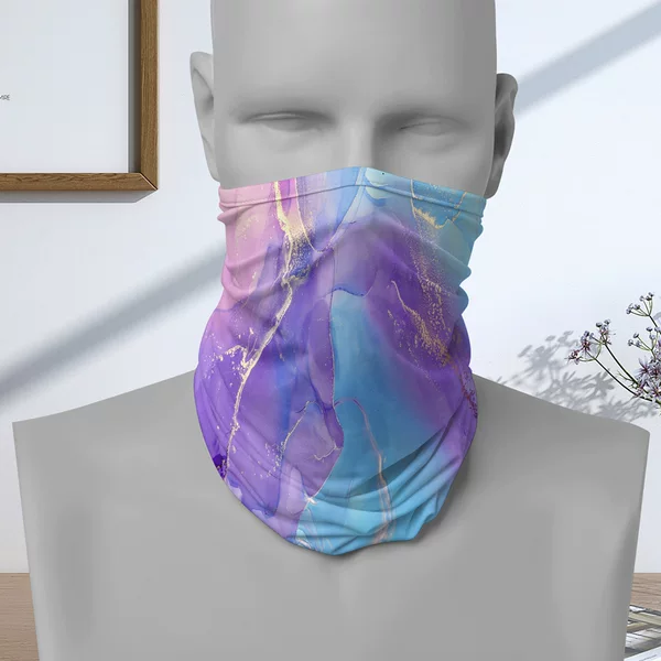 Watercolor gilt outdoor magic mask head scarf custom men's and women's bicycle riding windproof sunscreen scarf