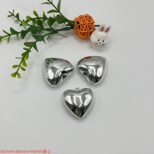 36mm silver heart