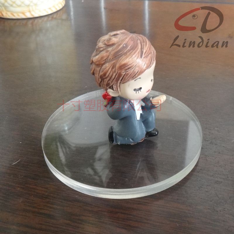 透明亚克力圆片直径20-400mm手办底座圆形塑料蛋糕托盘钟表面缸盖