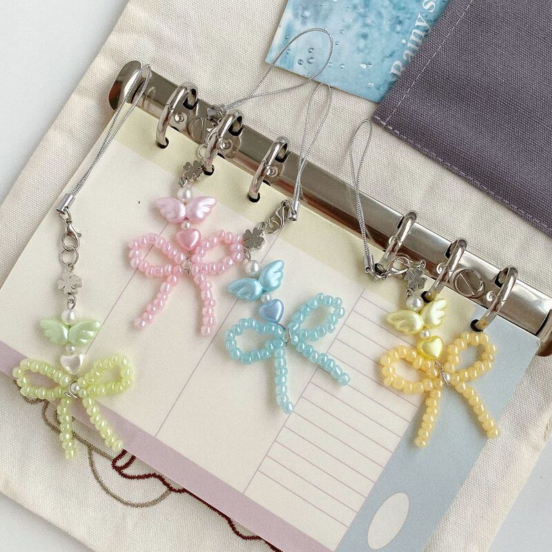 Angelic Silky Finish, Beautiful Bow, Angel Wings, Silver Heart Phone Strap, Girlish Aesthetic, Sweet Ins Style Angelic Silky Finish, Beautiful Bow, Angel Wings, Silver Heart Phone Strap, Girlish Aesthetic, Sweet Ins Style