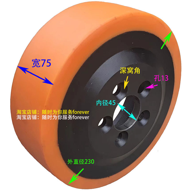 2吨STILL电动车驱动轮转向轮子230*75*5 德国液压叉车方向轮后轮