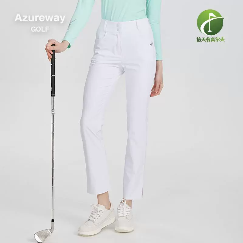 Женские прямые брюки AW Golf с высокой талией и боковыми разрезами, спортивные высокоэластичные утягивающие эластичные брюки с возможностью нанесения логотипа