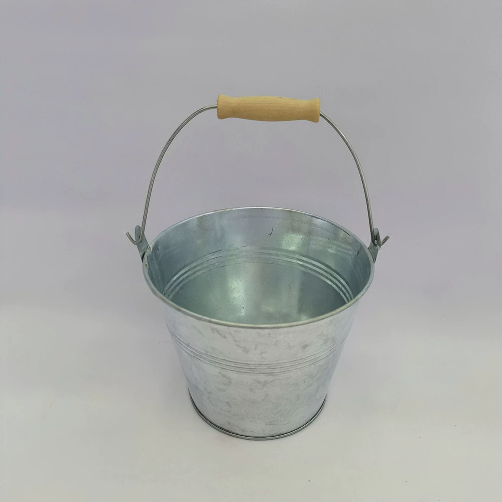 В наличии оцинкованное железо Античный цвет Железная бочка с деревянной ручкой Железный мясистый цветочный горшок цветочный инструмент реквизит для фотосъемки украшения