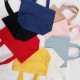 Solid Color Canvas Lunch Bag Student Lunch Box Makeup Handheld Storage Portable Small Square Bag Solid Color Lunch Box Bag