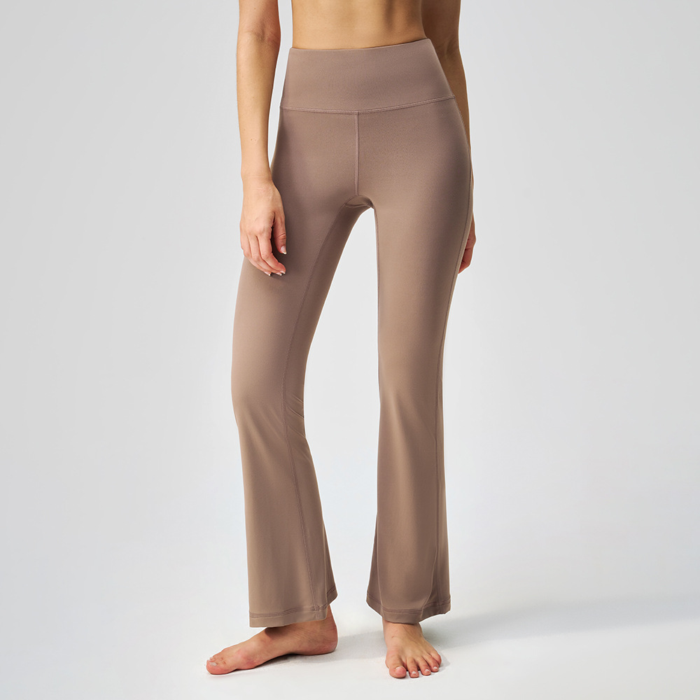 Microplaneta de cintura alta desnuda elástica pilates elástica pantalones deportivos para mujeres