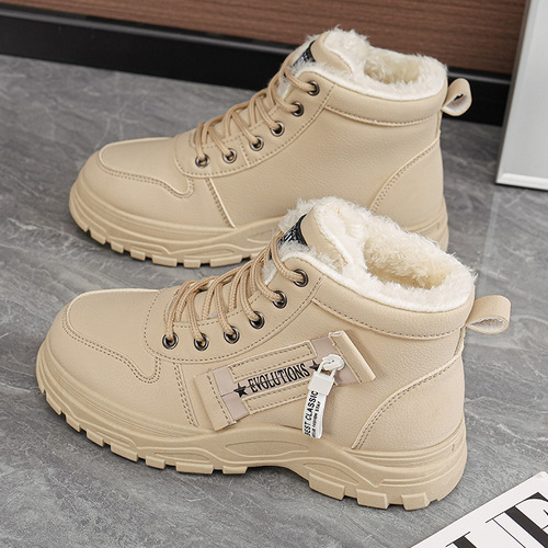 Hot-selling women's snow boots—new winter style, fleece-lined and thickened Martin boots, waterproof and non-slip, warm cotton shoes for Northeast China.