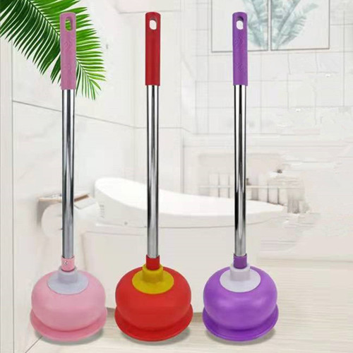 Household stainless steel handle toilet rubber leather suction removable toilet powerful one-shot pipe dredge factory batch