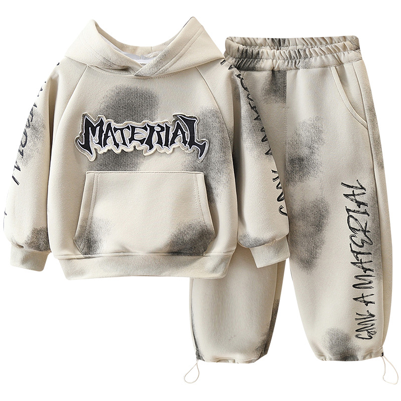 5816 traje de suéter de niño 2025 nueva ropa de primavera y otoño ropa de niño fresca de moda de otoño de dos piezas para niños