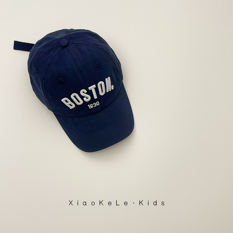 ins sombrero para niños bordado coreano sombrero de béisbol primavera y otoño 2 años de niño sombrero de lengua de pato niñas estilo extranjero moda versátil