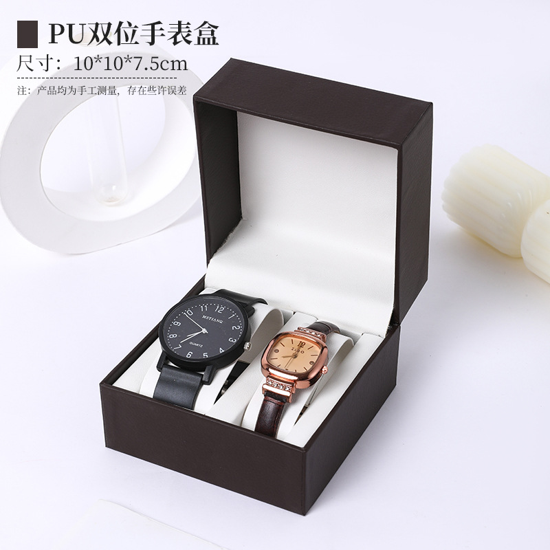 Caja de embalaje para reloj de cuero PU con tapa abatible, caja de almacenamiento cuadrada para reloj mecánico de alta gama, elegante para regalar