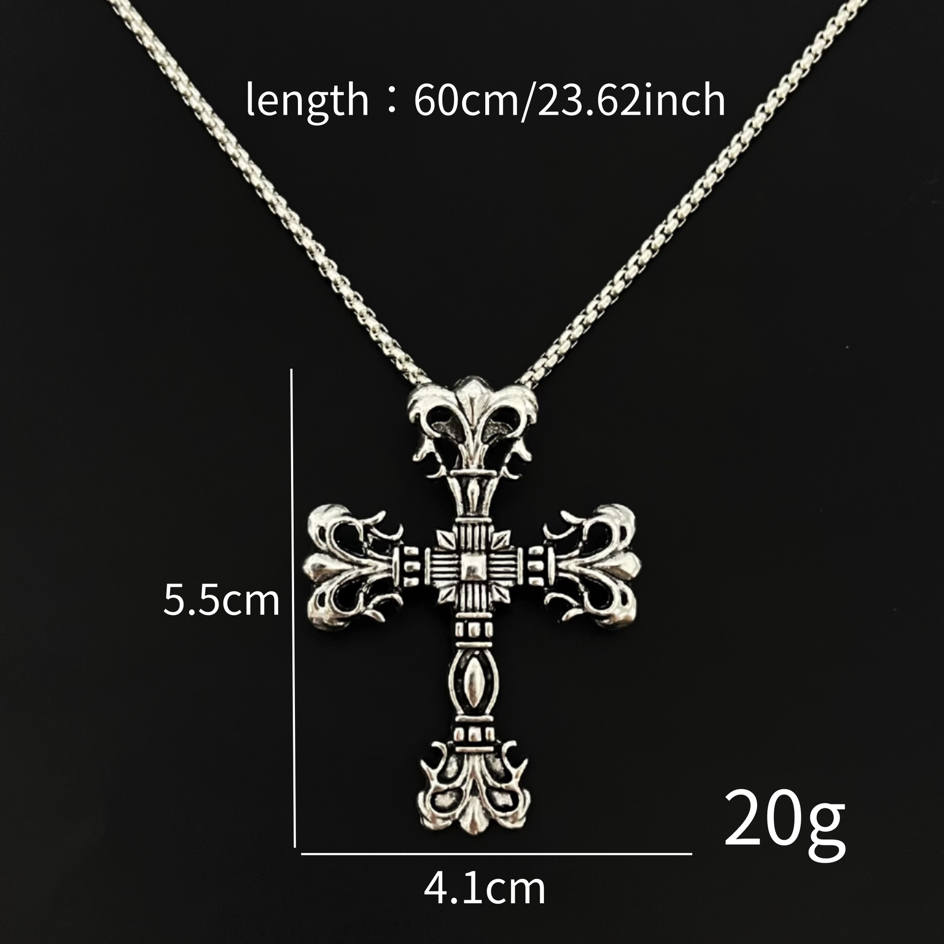 Temu hot selling cross-shaped men's necklace alloy men's retro…