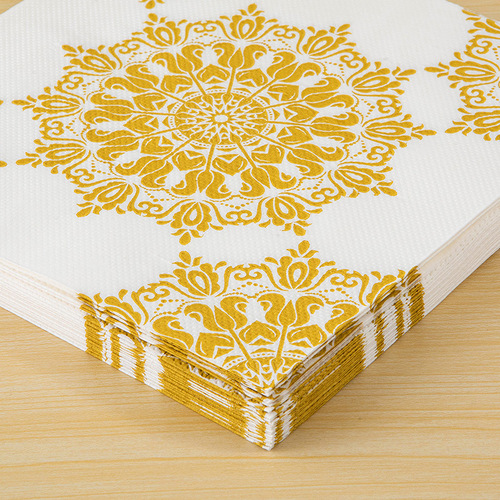 印花手帕纸欧式大马士革花纹方巾纸派对聚会餐厅装饰用纸印制批发