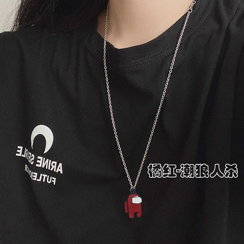 Corea del Sur INS en línea juego de celebridades espacio periférico Hombre Lobo matando collar de dibujos animados joyería estudiante regalo accesorios hombres y mujeres moda