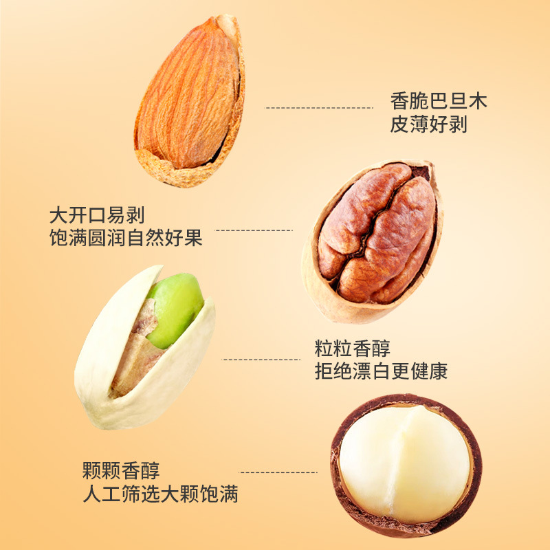 Bu Ke Nuts Bulk Mixed Macadamia Dried Fruit Roasted Pistachio Almond Snacks New Year’s Goods Wholesale
