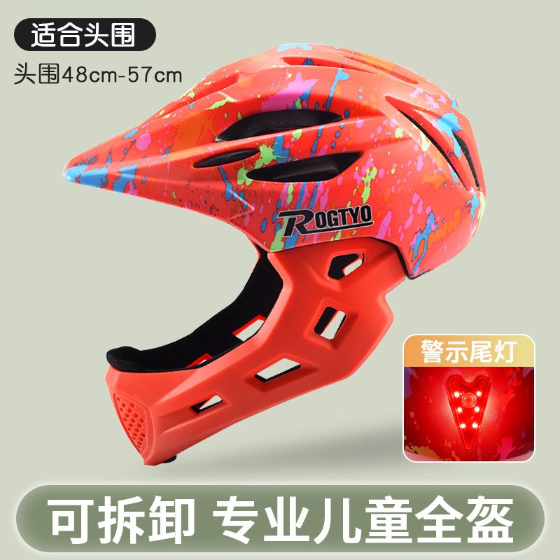 De los niños completo Cascos CE Niñas Bicicletas equilibrio scooter patinaje Cascos con luces traseras Ride equipo