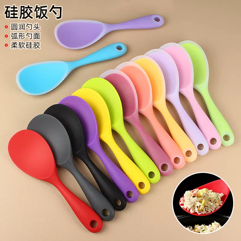一体硅胶饭勺 家用不粘米饭铲 厨房工具  电饭煲不伤锅饭铲现货