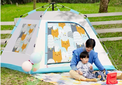 Fully Automatic Quick-Open Folding – Avtomobil dam çadırları - 3-4-person-200200140cm-blue-cat-plush-toy0104-multiple-people
