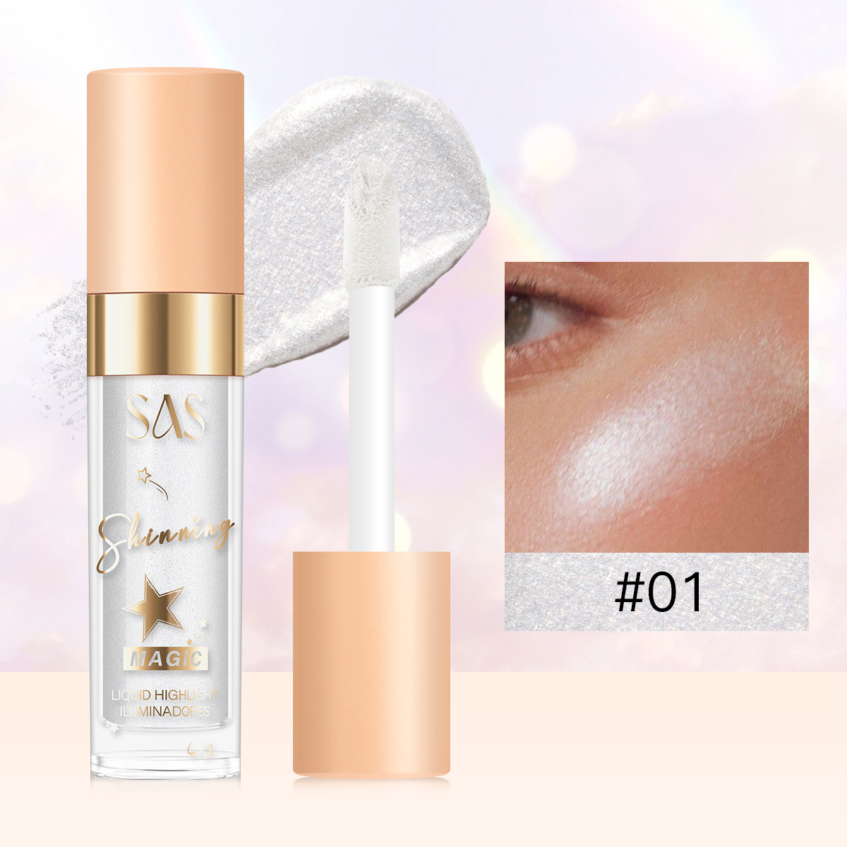 USHAS Cross-border Pearl Eye Shadow Liquid High-Light Mat Brillo Brillante Diamante para las estrellas de Navidad