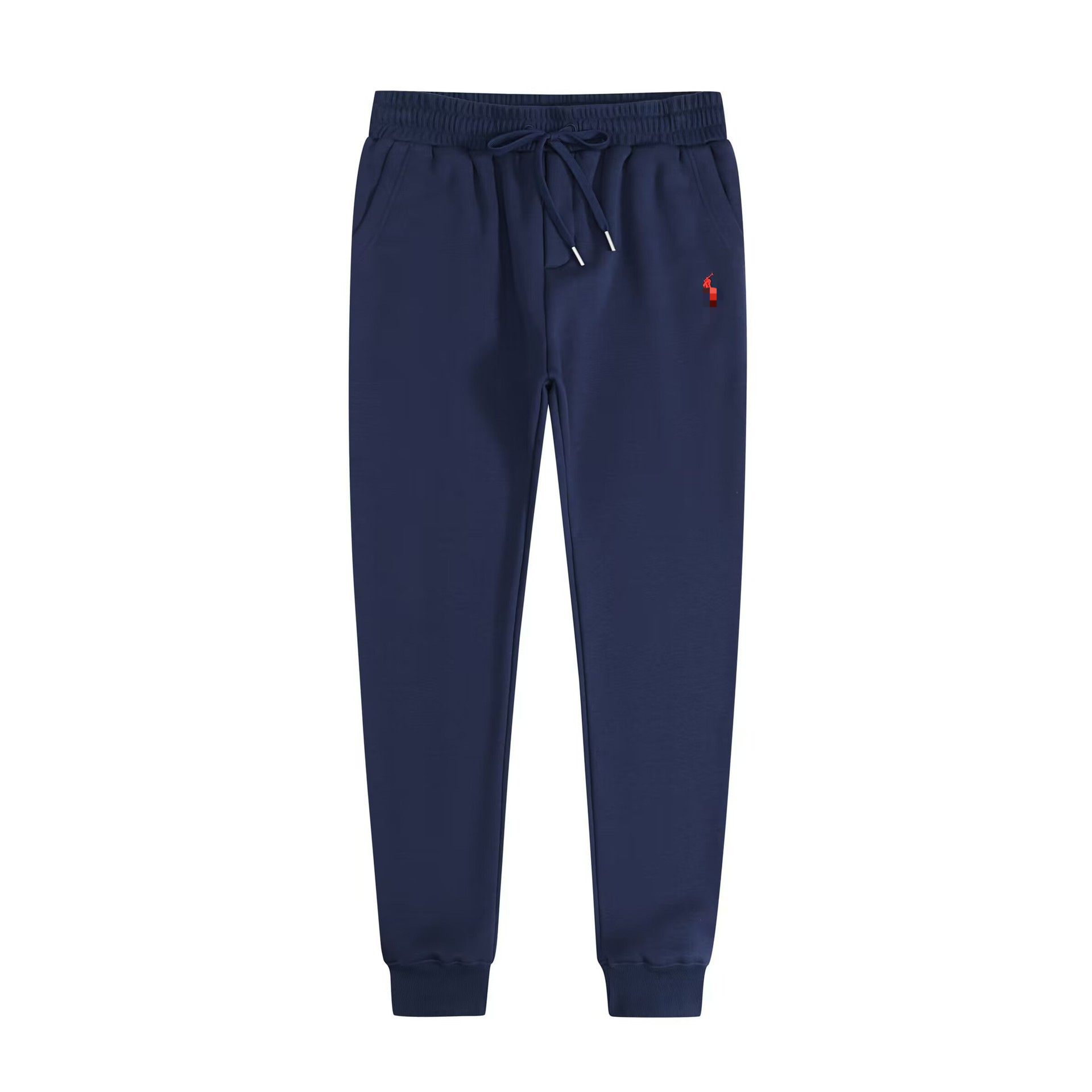 Navy blue pants-red label