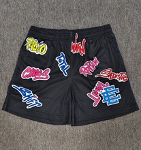 EE print mesh drawstring shorts e178 detail