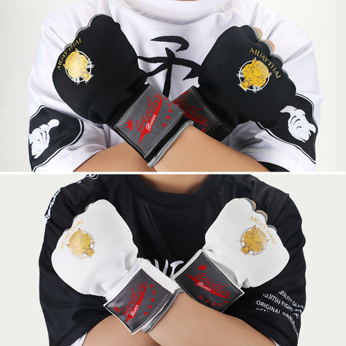 Gel boxing gloves half-finger gloves Sanda fighting lazy fast hand wrap bandage hand guard cloth Muay Thai for men and women