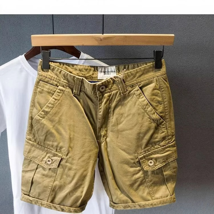 Men's Casual Pants Men's Summer Fashion Brand Loose khaki Shorts Summer Men's Cotton Work Pants Thin