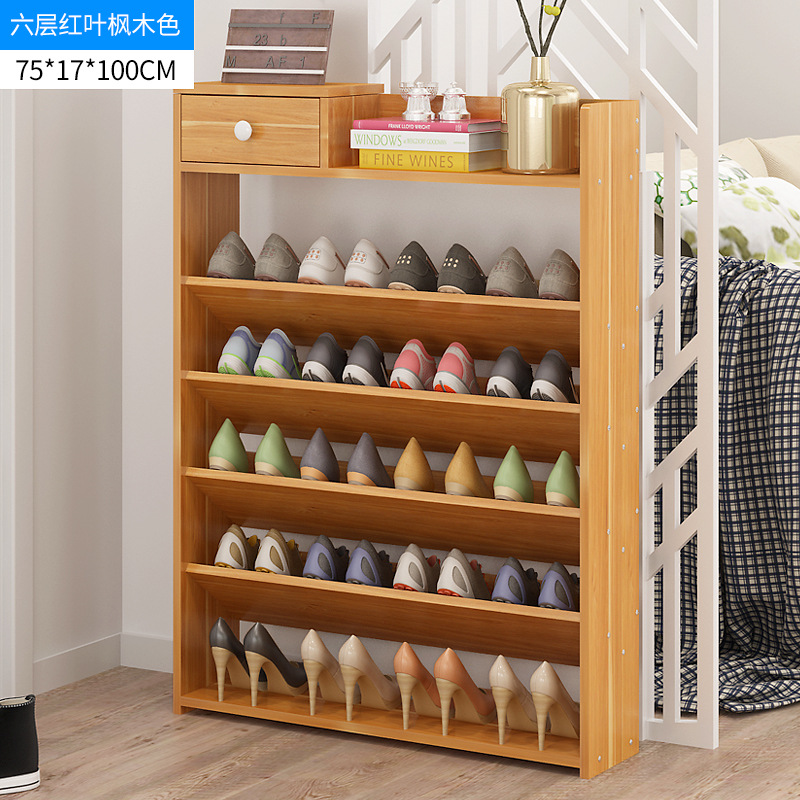 El estante de zapatos es estrecho y simple, y el armario de zapatos en la puerta contiene un estante de zapatos de varios pisos y gran capacidad en el interior del hogar.