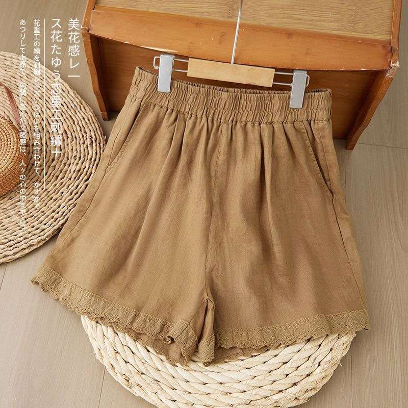 Cotton and Linen Casual Shorts, New Summer Style 2026, Fashionable, Casual, Loose, Breathable, Lace-Trimmed, Stylish Hot Pants, Short Style Cotton and Linen Casual Shorts, New Summer Style 2026, Fashionable, Casual, Loose, Breathable, Lace-Trimmed, Stylish Hot Pants, Short Style