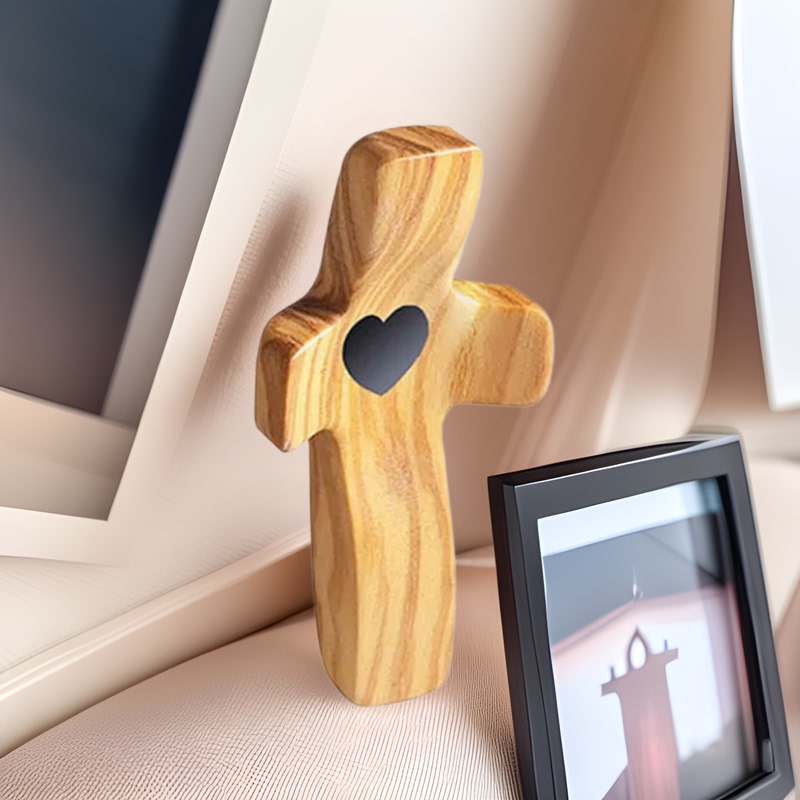 Walnut Church Solid Wood Cross Ornament Wooden Hand-Held Craft Black Walnut Ash Wood Minimum Order of 500