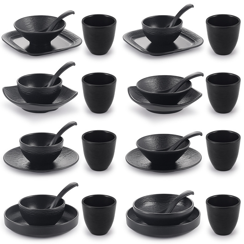 密胺火锅店摆台四件套创意仿瓷塑料碗碟套装酒店饭店餐具餐厅商用