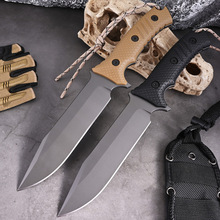 现货直销户外刀直刀野营战术刀军刀高硬度一体龙骨荒野随身生存刀