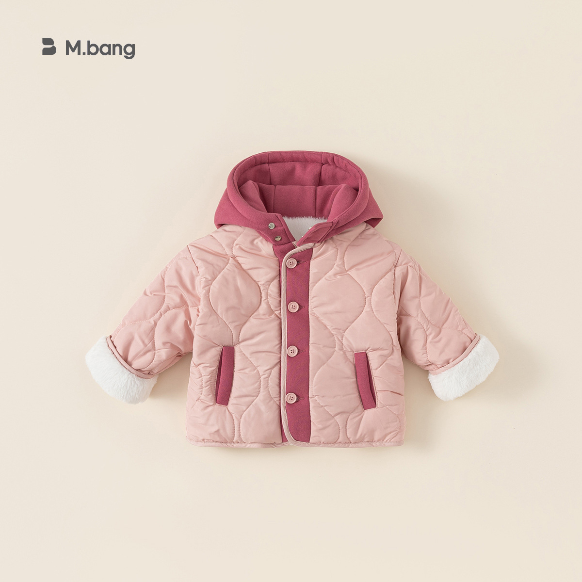 Babycity Children's Cotton-padded Winter Clothing Korean Version Girls Color-blocking Thickened Cotton-padded Jacket Western Style DY23127
