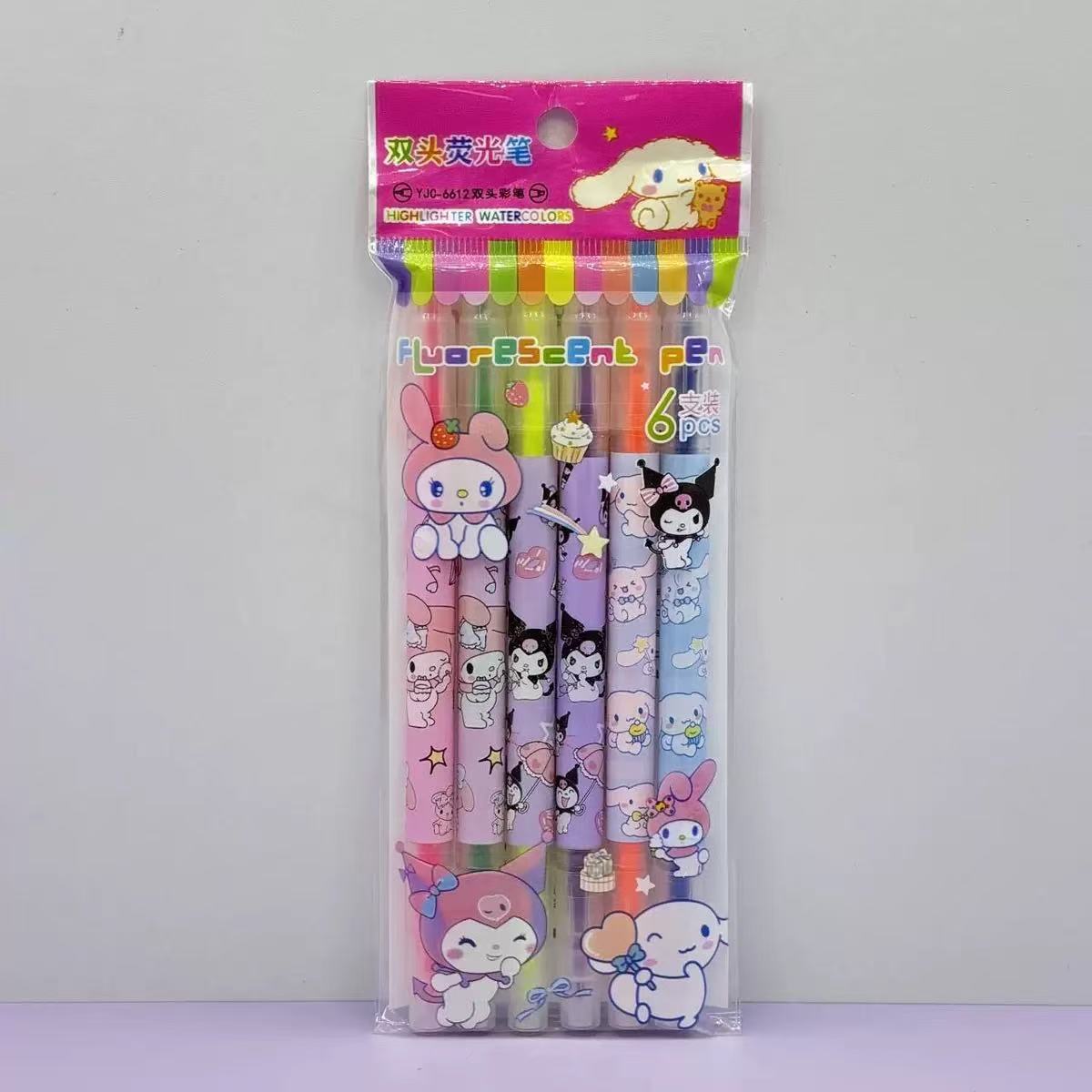 Kolomi doble cabeza 6 bolígrafo marcador adorable Sanliou bolígrafo de señalización de los estudiantes