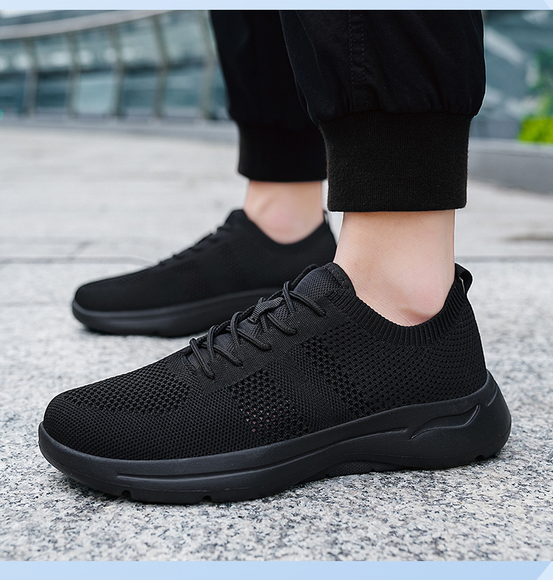 Summer Cross-border Men's Large Size Casual Sports Versatile Flat Shoes, Lightweight Breathable Fly-knit Trendy Shoes_vogvips.com